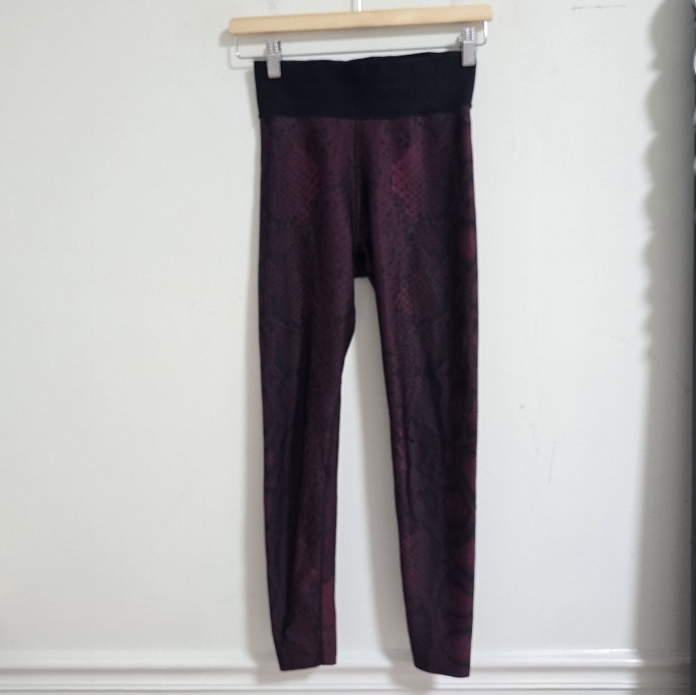 Ultracor burgundy snakeskin printed high waist leggings - Picture 6 of 11